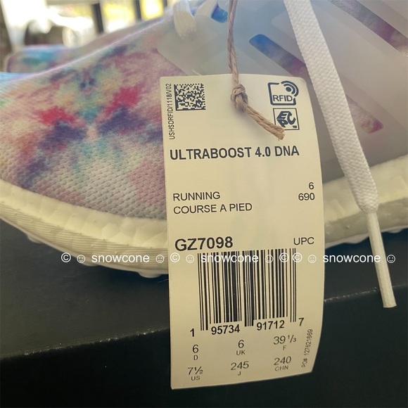 Adidas Ultraboost 4.0 DNA Tie Dye Rainbow Shoes Women’s 7.5 - Picture 12 of 17